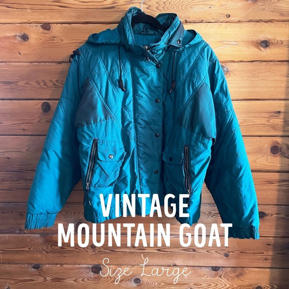 Vintage Mountain Goat 1990s ski jacket teal size large